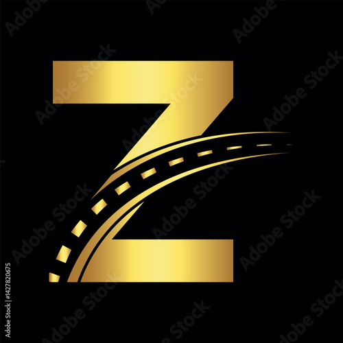 Road Logo combine with letter Z vector template