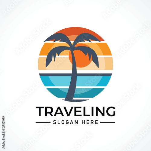 Traveling tour holiday trip summer logo
