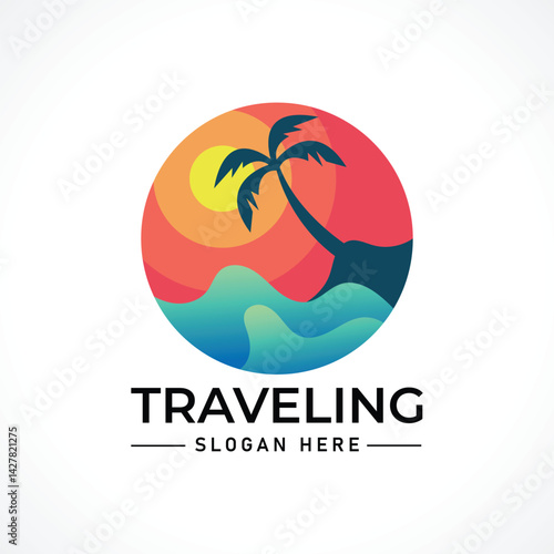Traveling tour holiday trip summer logo
