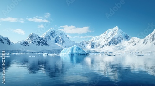 Wallpaper Mural Stunning icy landscape featuring mountains and a solitary iceberg in tranquil waters. Torontodigital.ca