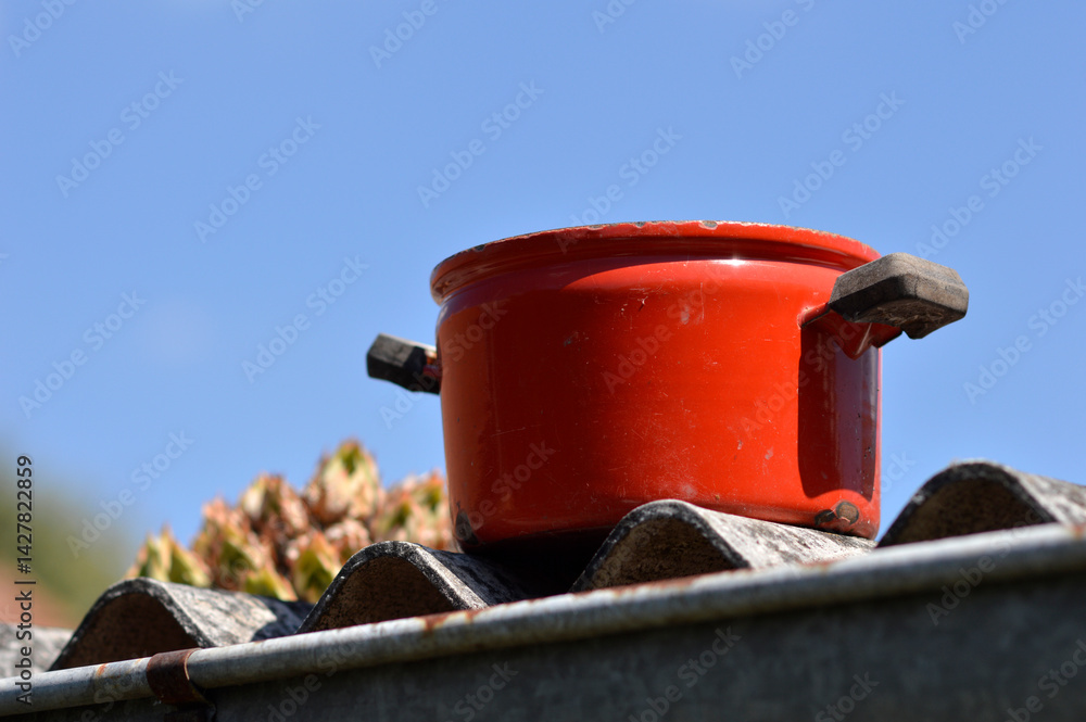 old vintage red polka dot dishes