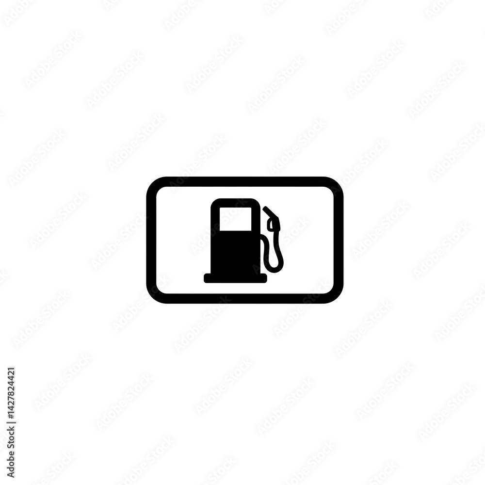 Gas Station Symbol Sign Representing Fuel Availability in Black and White Gas Station Symbol Sign Representing Fuel Availability in Black and White