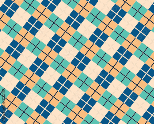 Colorful tartan plaid patterns perfectly aligned repeating designs for prints and web backgrounds