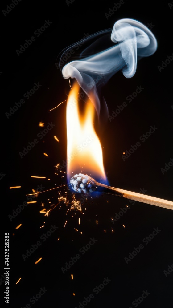 Illuminating Moment: Striking a Match in Darkness creating a captivating image Illuminating Moment: Striking a Match in Darkness creating a captivating image