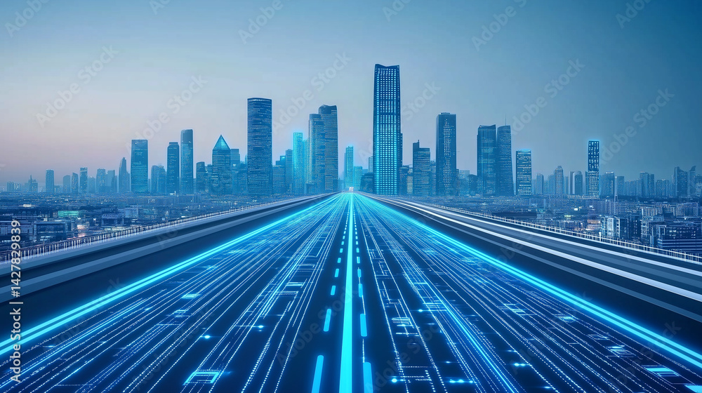 Fototapeta premium traffic in city at night