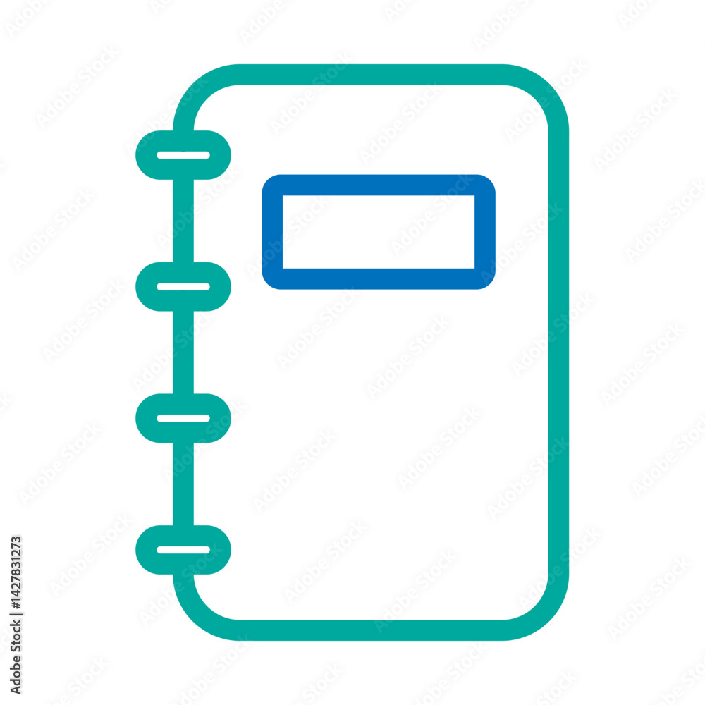 Note Book Vector Line Blue Bluish Green Icon Design Note Book Vector Line Blue Bluish Green Icon Design