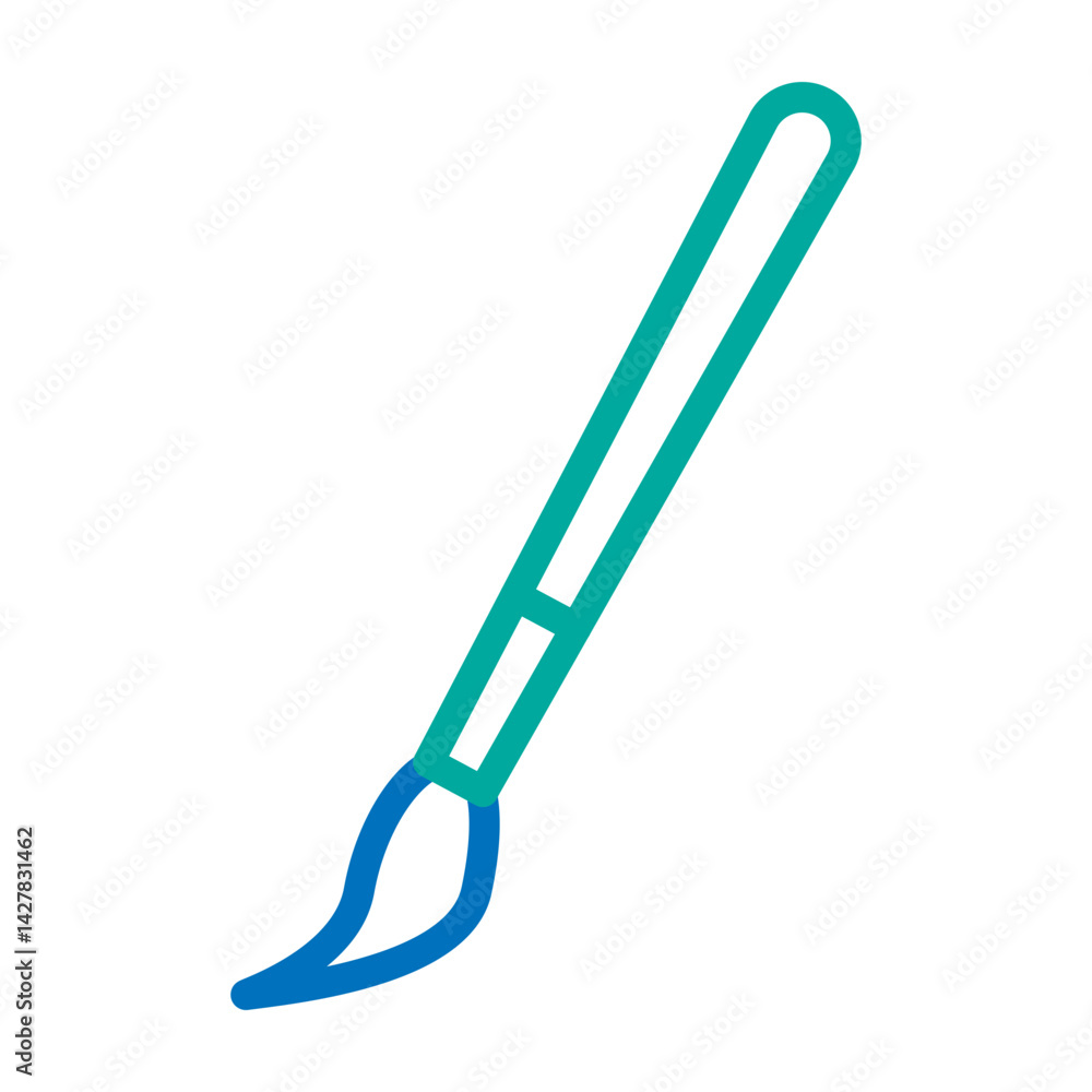 Paint Brush Vector Line Blue Bluish Green Icon Design Paint Brush Vector Line Blue Bluish Green Icon Design
