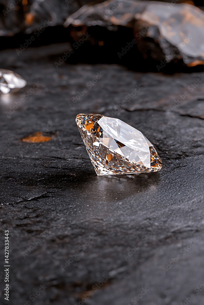 Diamonds on Dark Stone Diamonds on Dark Stone
