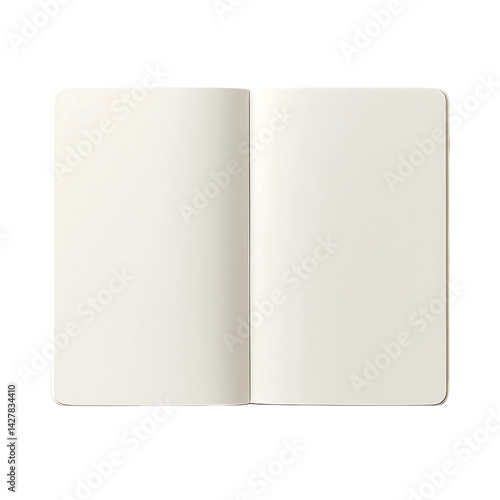 open book with blank pages isolated on transparent background 