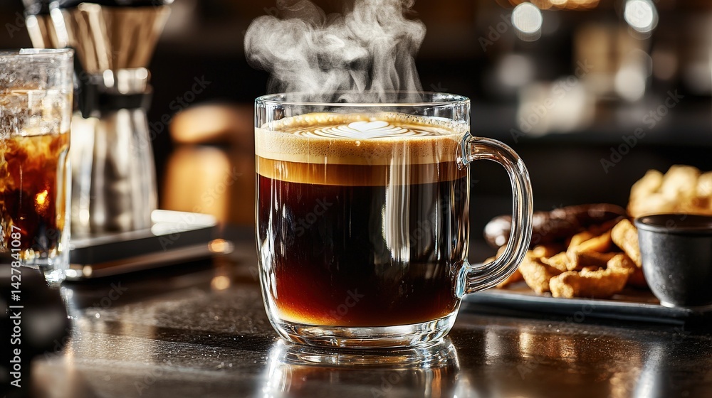 Steaming coffee delight cozy home setting close-up beverage photography warm atmosphere aromatic experience Steaming coffee delight cozy home setting close-up beverage photography warm atmosphere aromatic experience
