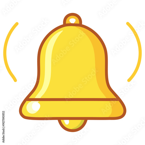 Cheerful Bright Yellow Bell Graphic Radiating Vibrancy Perfectly Represents Notifications Creating a Sense of Excitement and Engagement for Users Who Wish to Keep Track of Important Updates