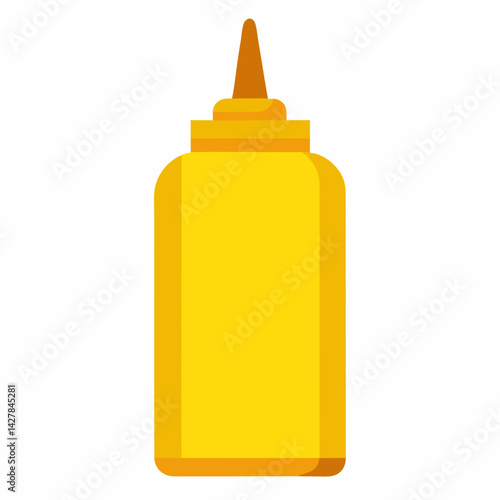 Mustard Bottle on White Background – AI Vector Graphic for Commercial Use