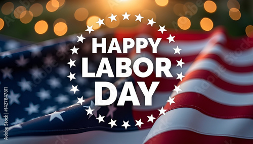 Red White Blue Banner for Labor Day Festivities
