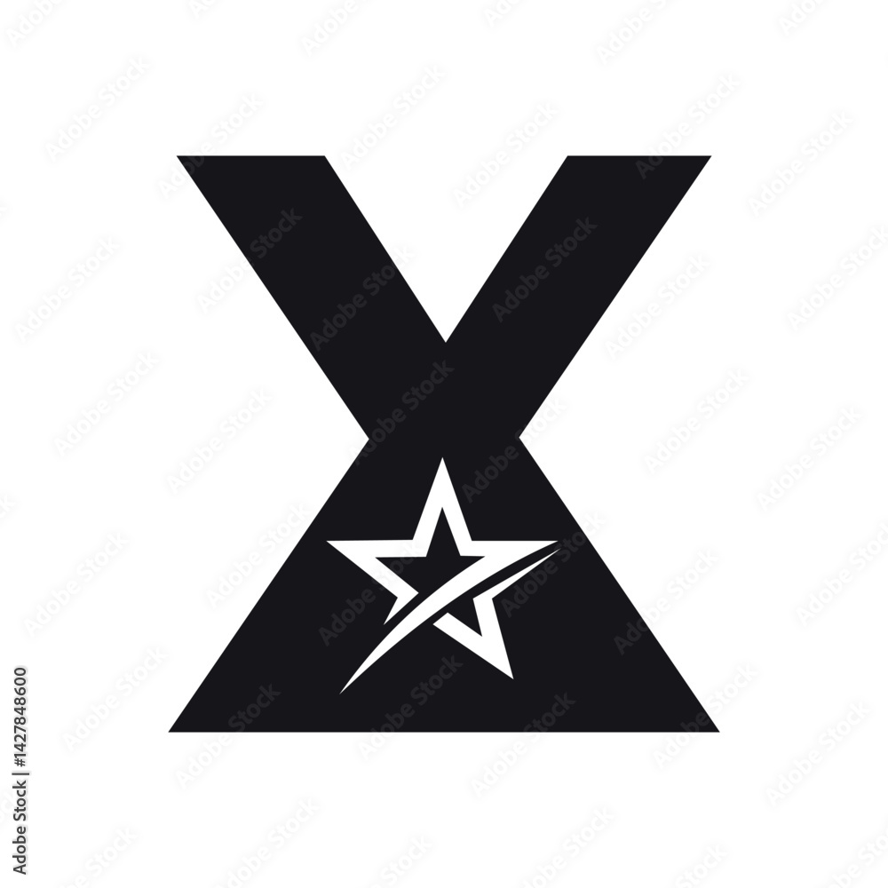 Star Logo combine with letter X vector template Star Logo combine with letter X vector template