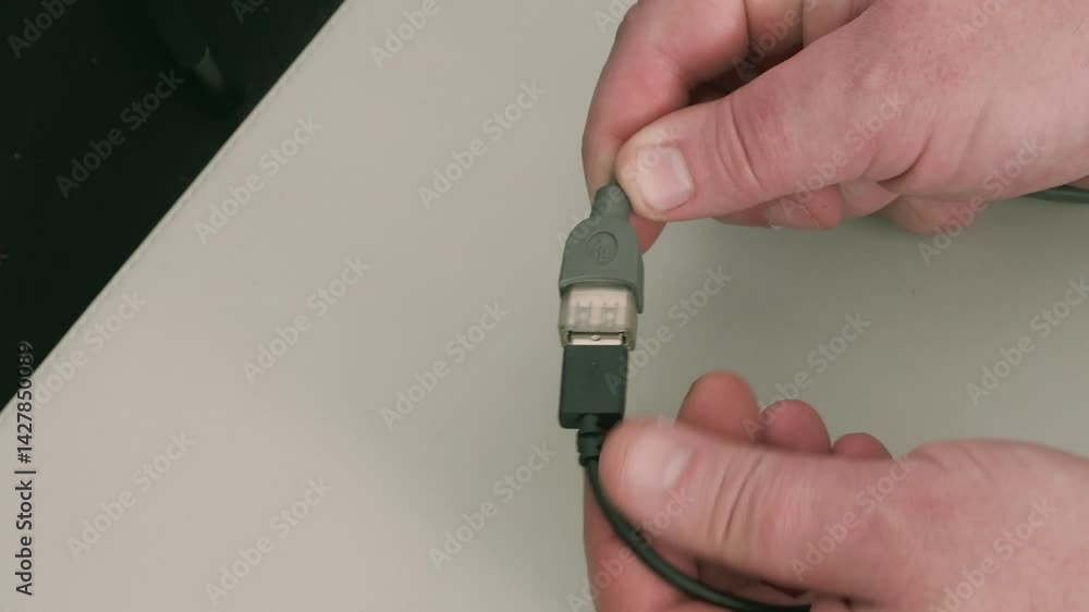 Male and female USB cables - Connecting Male and female USB cables - Connecting