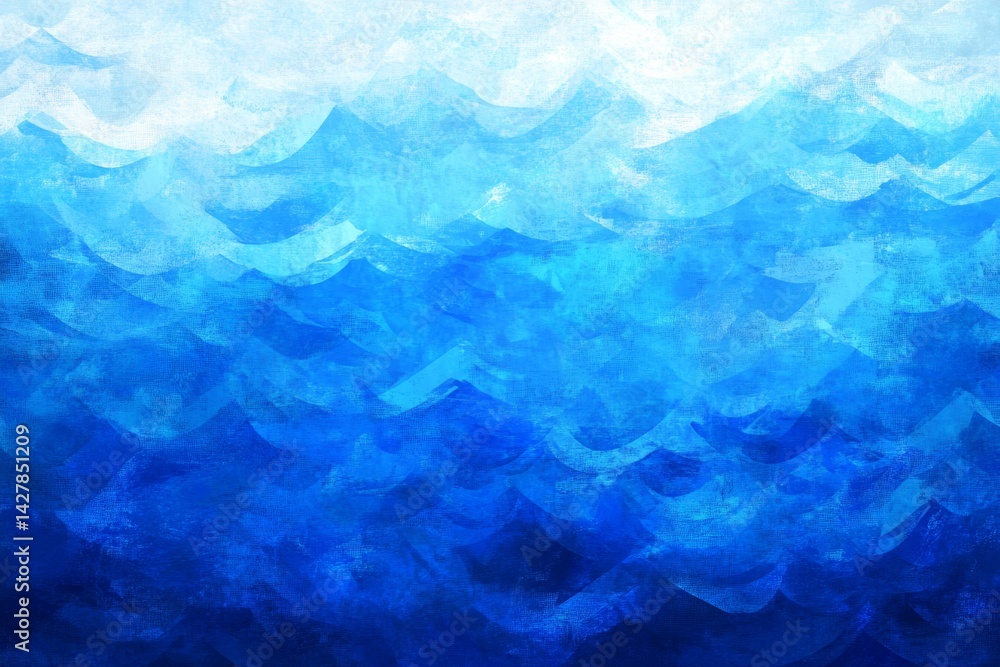 Fototapeta premium Abstract blue waves, layered in soft gradient