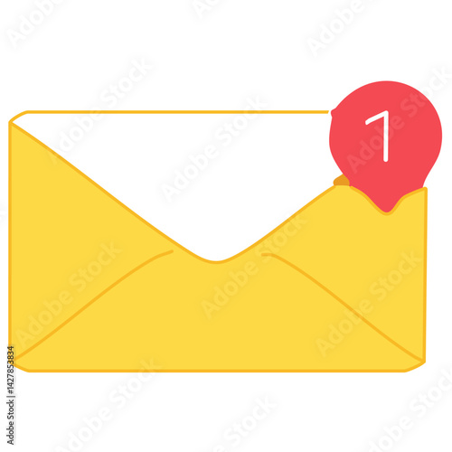 Yellow email or mail with notification icon 3d-04