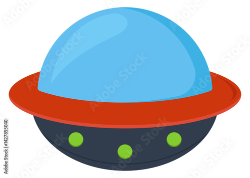 Alien spaceships ufo cartoon icon isolated on white background.