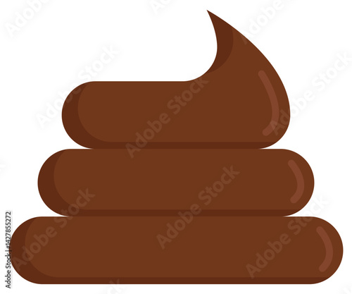 Poop flat icon isolated on white background.
