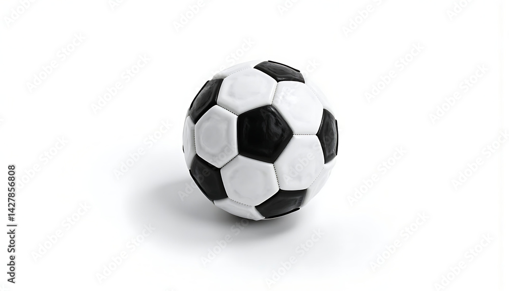 Naklejka premium Soccer ball on white background perfect for sports themes and design use