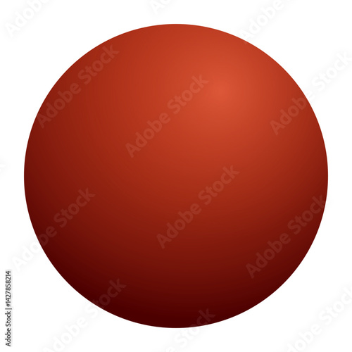 A smooth, solid sphere with a warm orange hue, featuring subtle shading for a three-dimensional effect against a white background.