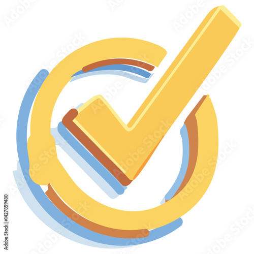 check mark icon. Check mark 3d icon illustration