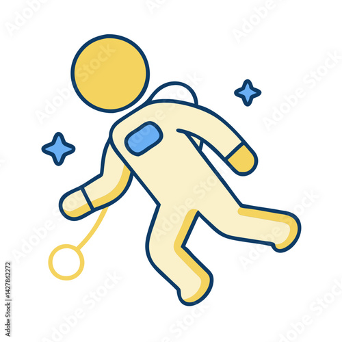 Astronaut floating in space with stars background  