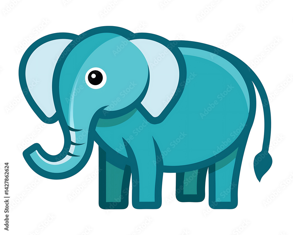 Obraz premium A Design of Elephant simple mascot icon design isolated on white background