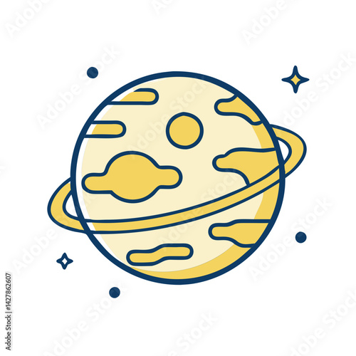 Exoplanet icon featuring vibrant colors and stylized design  