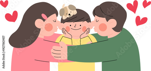 사랑 넘치는 가족 일러스