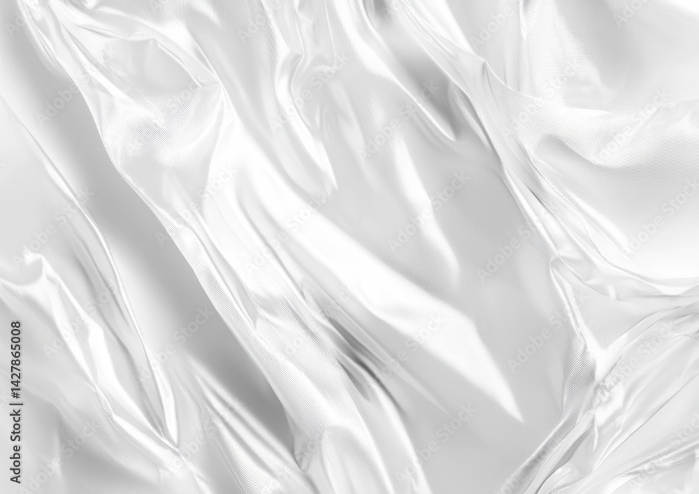 Obraz premium White draped fabric texture, abstract background