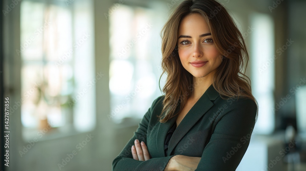 Confident Young Woman in Business Attire with Natural Expression Confident Young Woman in Business Attire with Natural Expression