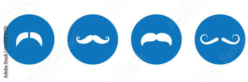 mustache silhouette vector set, moustache icon collection  . set of mustaches. set of mustache vector . 