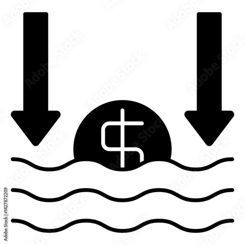 Sinking Market black icon