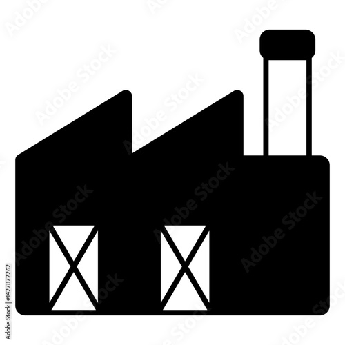 Factory Shutdown black icon