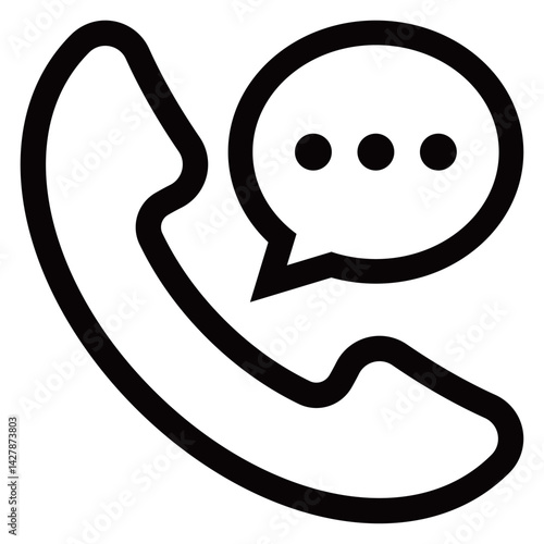 電話の受話器のアイコンと吹き出し