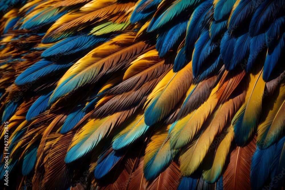 custom made wallpaper toronto digitalAbstract background colorful of blue and gold bird feathers exotic natural
