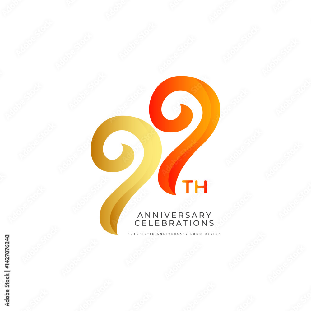 Fototapeta premium 99 years anniversary celebrations logo concept