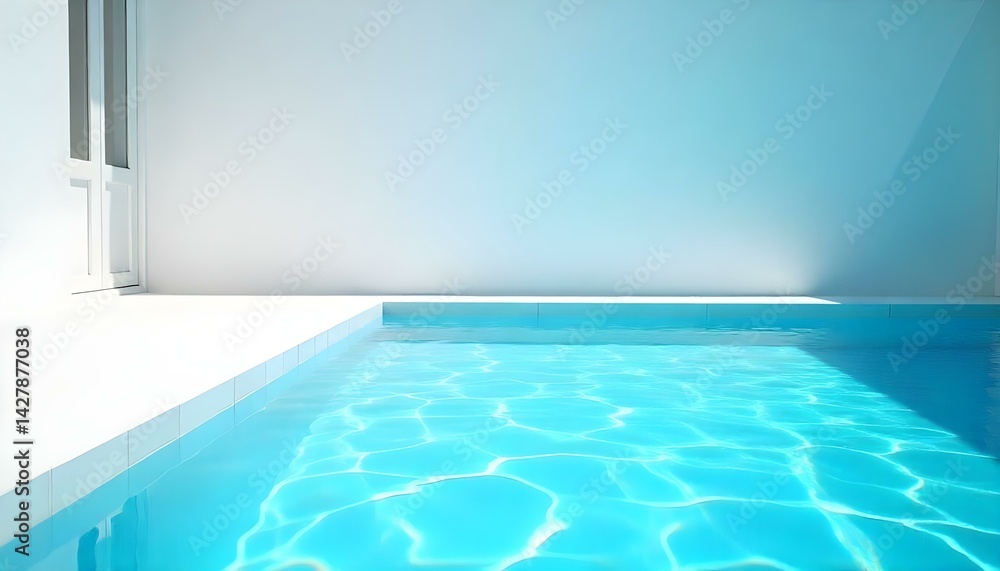 Fototapeta premium Swimming pool water with clean white poolside