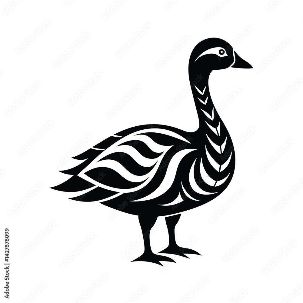 Fototapeta premium barnacle goose tribal style scaly texture