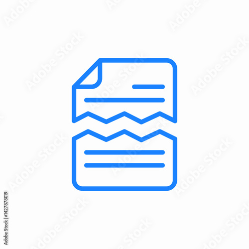 document torn underline icon sign vector