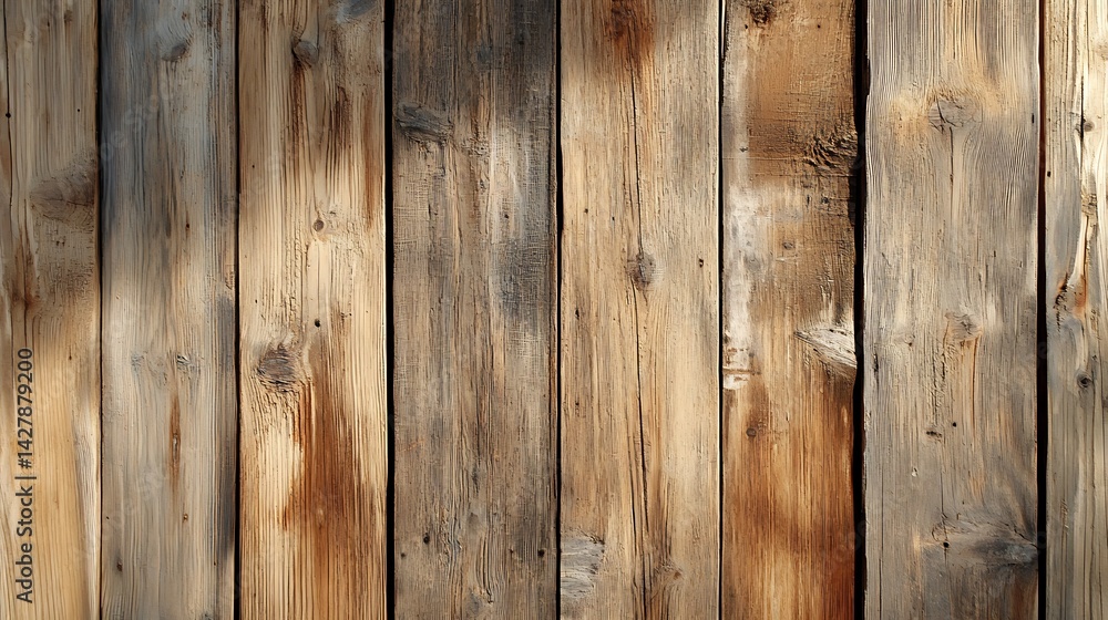 Fototapeta premium Aged wooden panels with a soft, lived-in feel