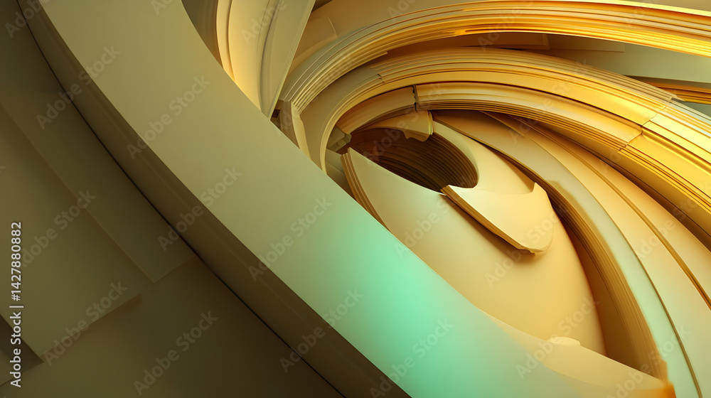 Fototapeta premium and cream abstract shapes overlapping with soft edges aesthetic and minimal