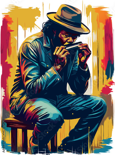 musicista di blues, bluesman 02