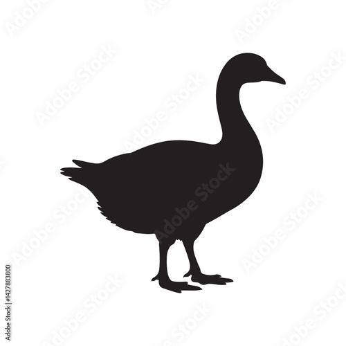 geese vector silhouette on white background.