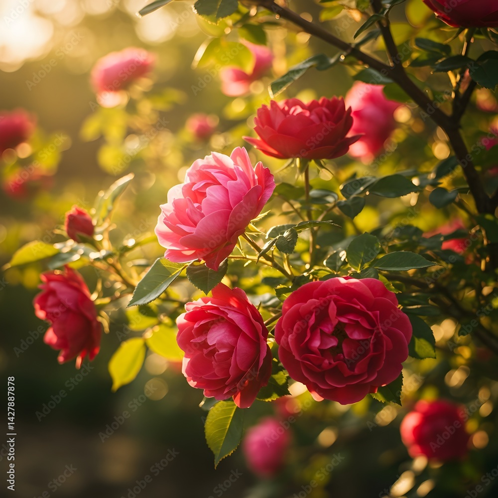 Obraz premium A rose in full bloom on a sunny spring day