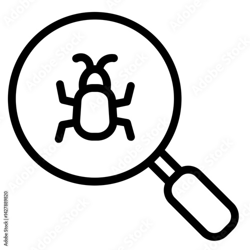 Bug Search Vpn Line Icon