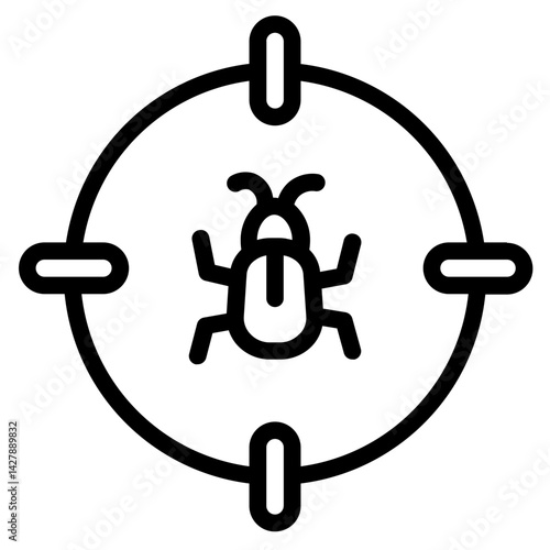 Bug Target Vpn Line Icon