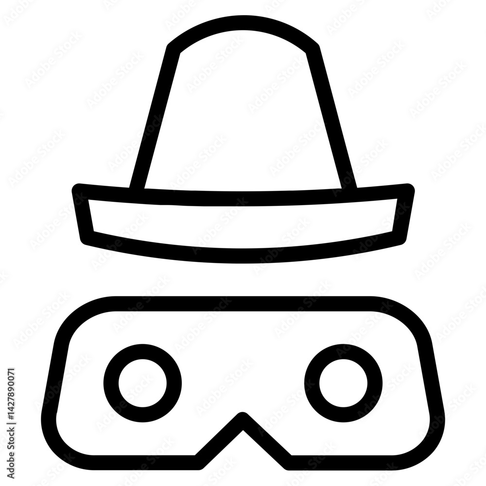 Cyber Hacker Spy Line Icon Cyber Hacker Spy Line Icon