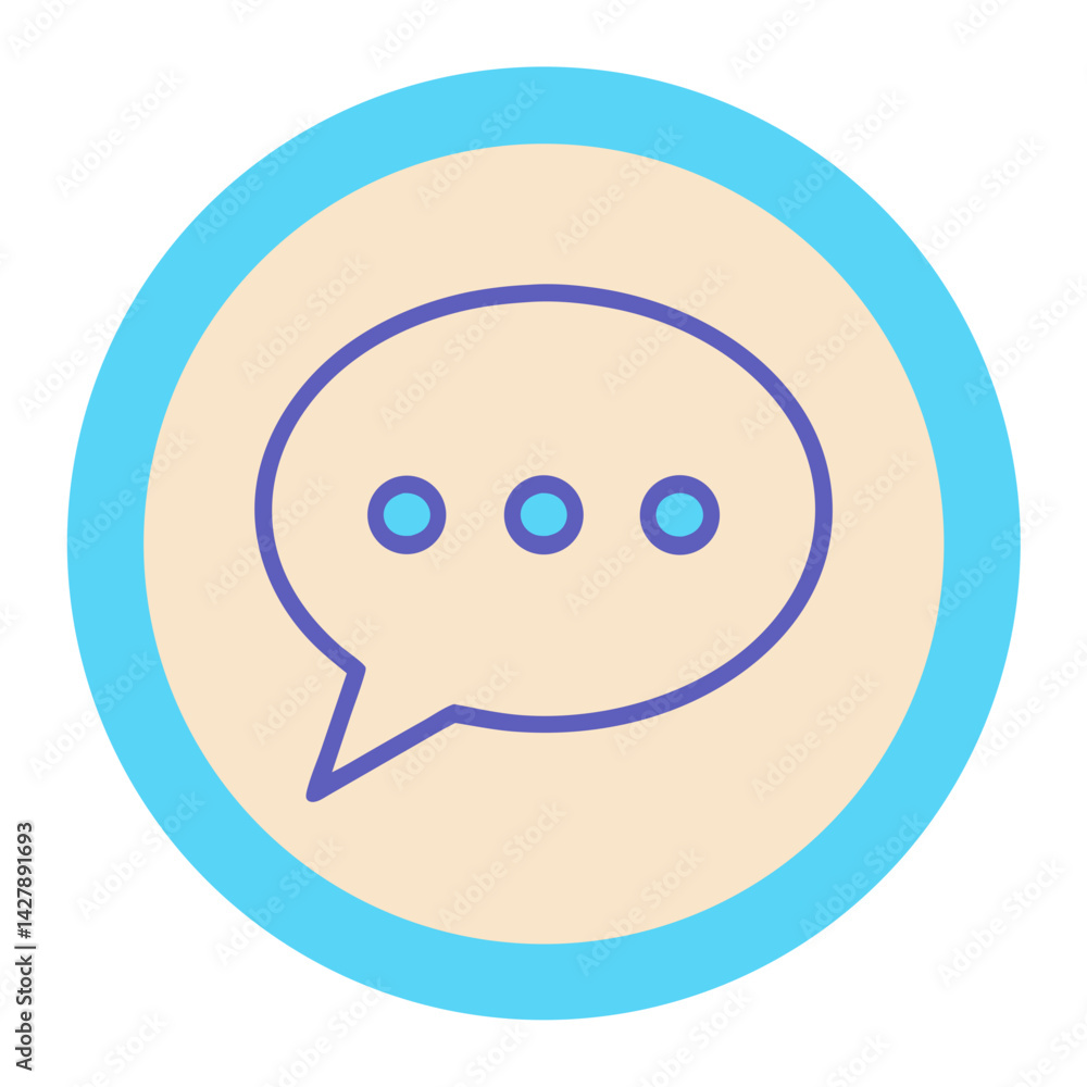 Minimalist Chat Bubble Outline Icon for Messaging or Online Conversation Vector Illustration Minimalist Chat Bubble Outline Icon for Messaging or Online Conversation Vector Illustration